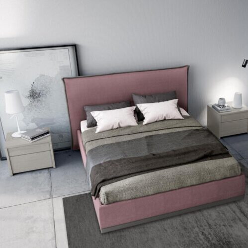 Trendy letto matrimoniale in tessuto